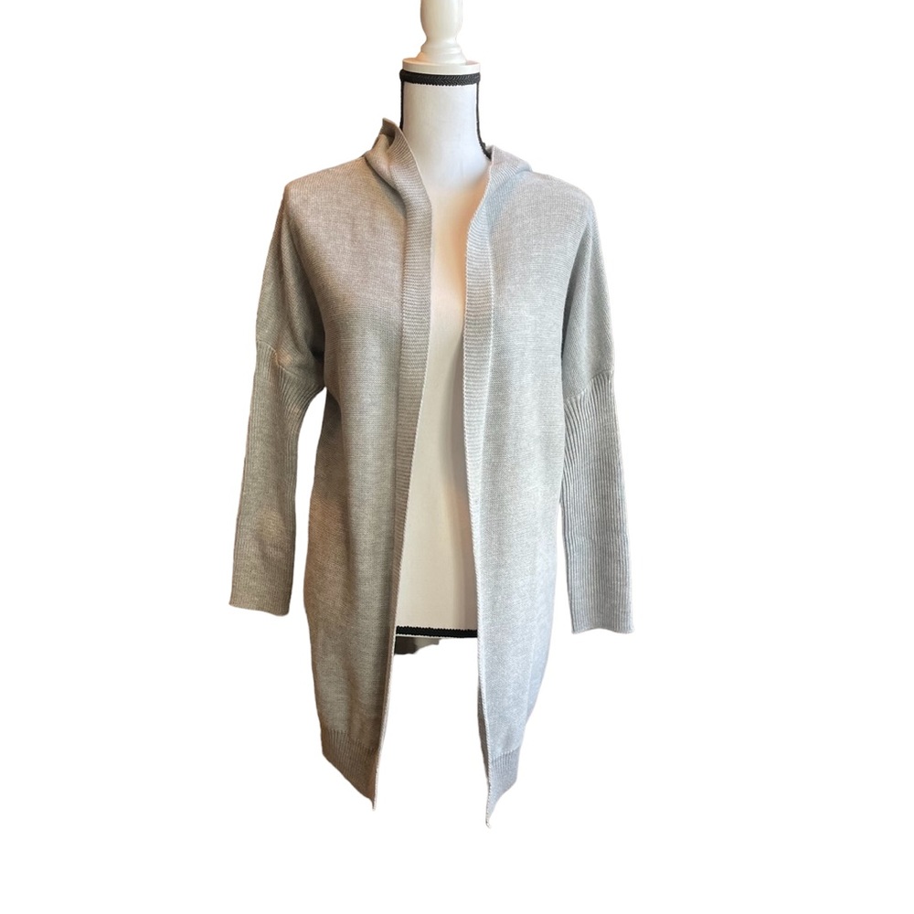NWT Open Front Hooded Cardigan Gray Size S